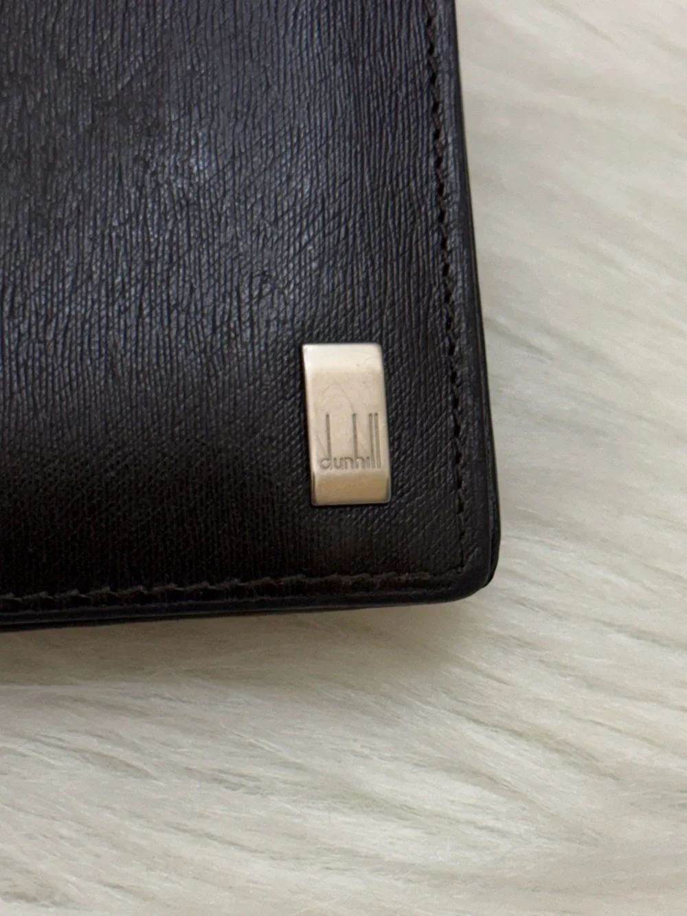 DUNHILL - BLACK SAFFIANO LEATHER MENS BIFOLD WALLET